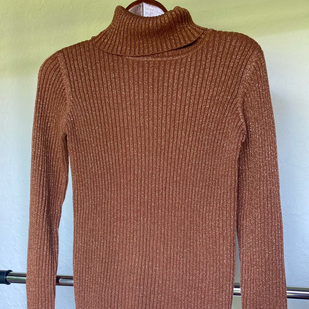🐃NWOT- Shimmery Copper Turtleneck Sweater
